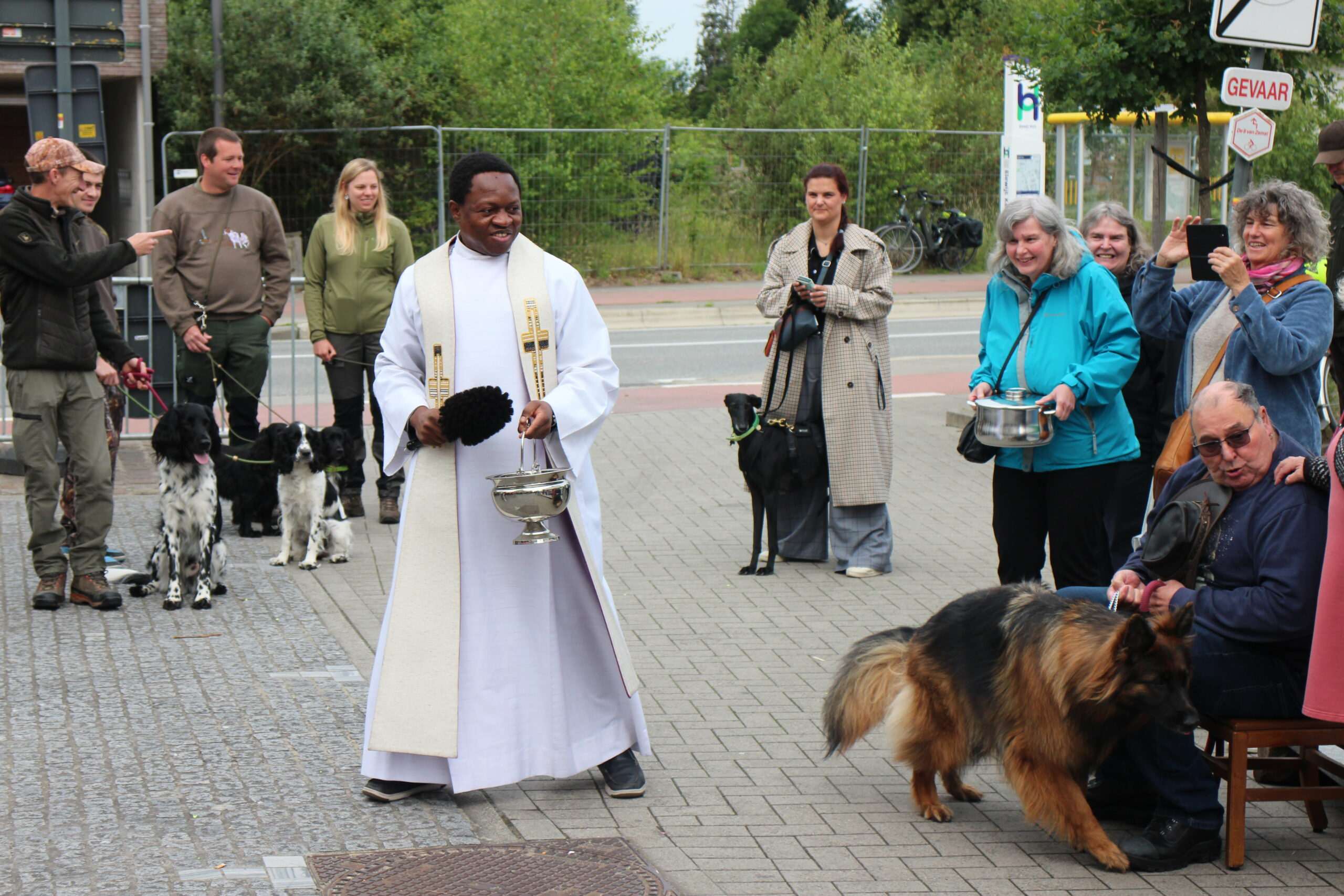 Zegening dieren vóór de processie